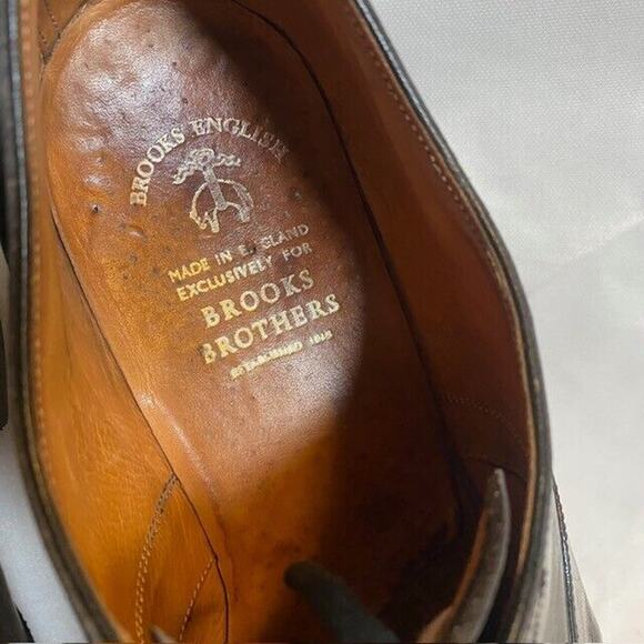 Brooks Brothers Mens 11.5 Black Leather Cap Toe Oxford Leather Dress Shoes - Picture 6 of 11